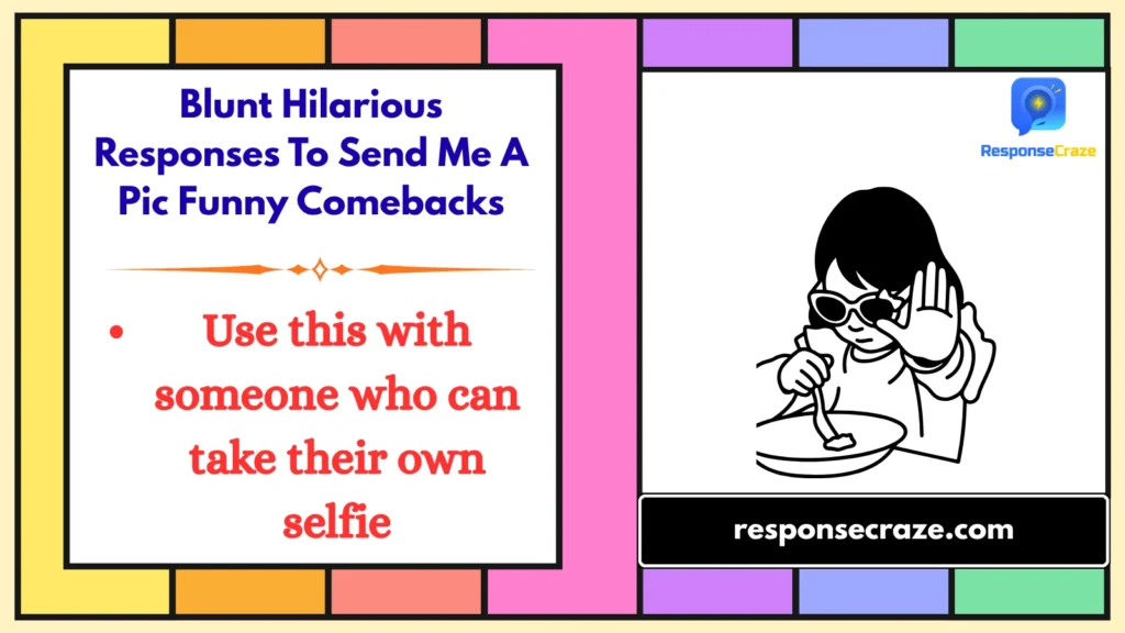 Blunt Hilarious Responses To Send Me A Pic Funny Comebacks
